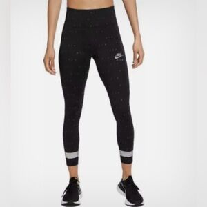 Women AIR High Rise Printed Running 7/8 Yoga Leggings-Black